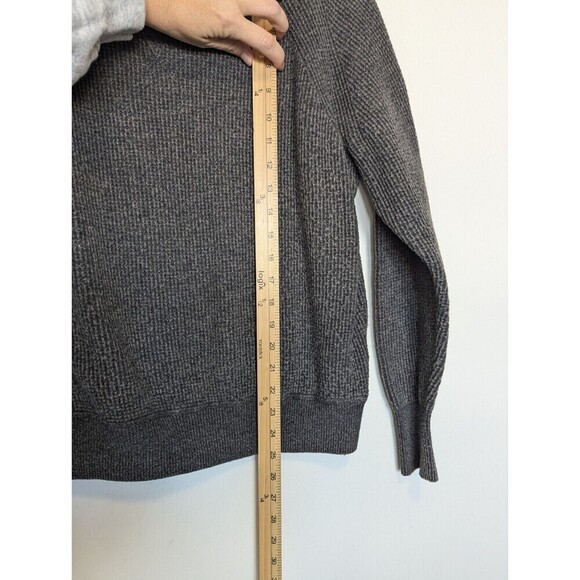 J Crew Gray Merino Wool Alpaca Waffle Knit Sweater Size Small - Picture 10 of 10